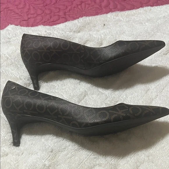 Calvin Klein Brown Patterned Heels - Picture 3 of 5